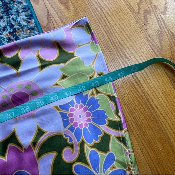 Gorgeous Retro‎ Floral Satin Cowl Neckline vintage Midi Slip  Dress - Picture 11 of 13